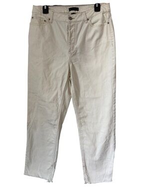 House of Harlow 1960 Ankle Hi Rise Straight Leg Jeans with raw hem 30
